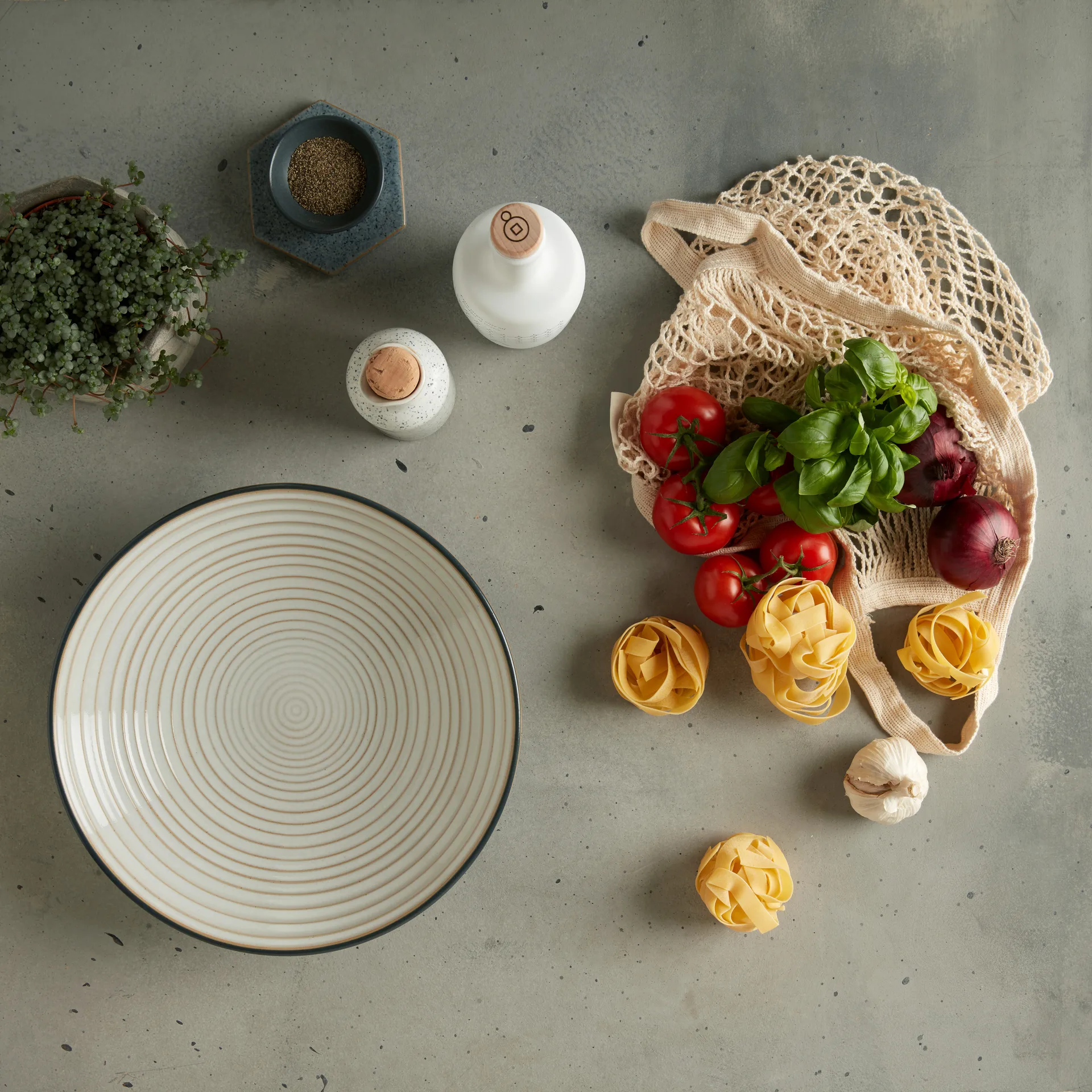 Studio Grey Schale geriffelt 31cm, Granite Denby