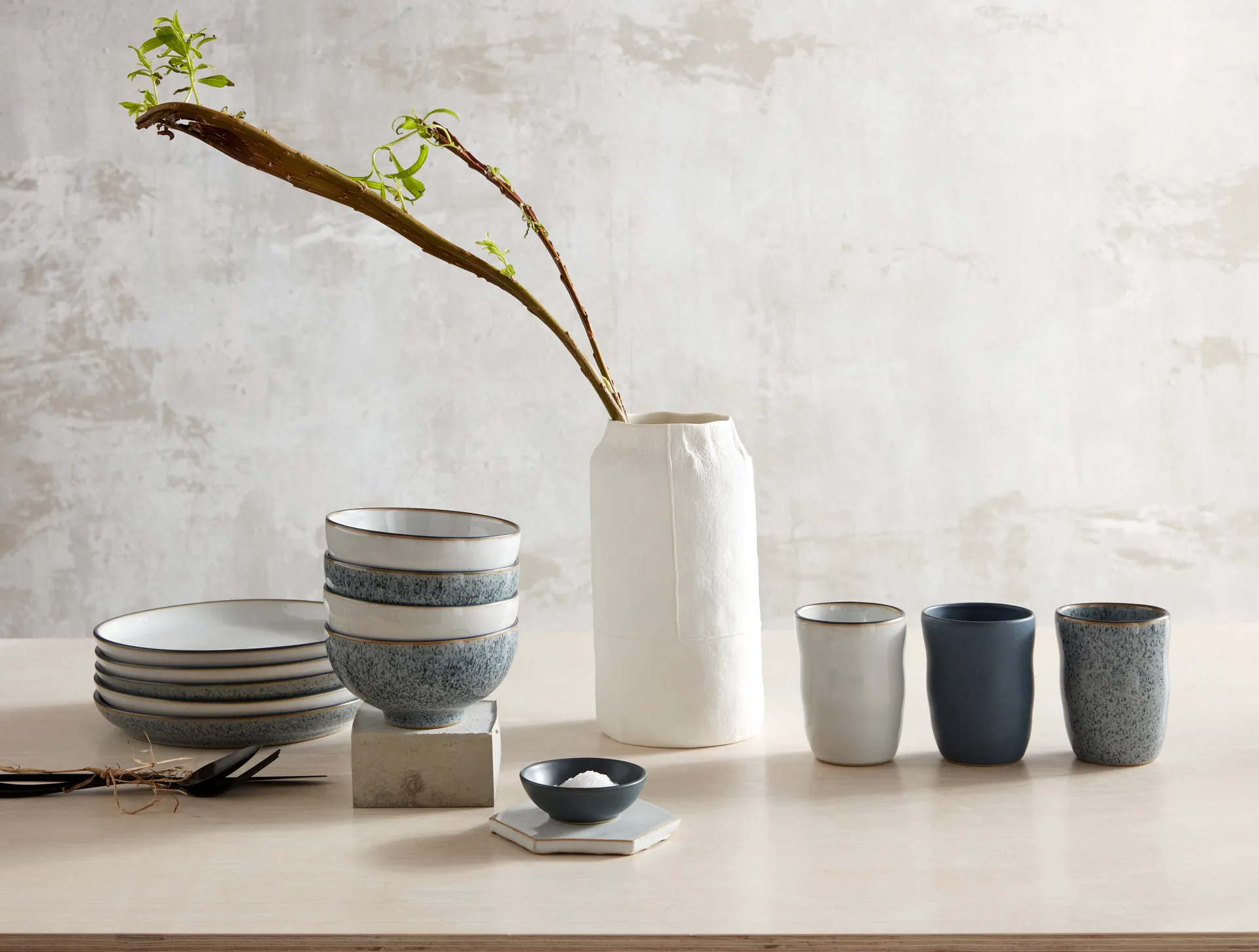 Studio Grey Teller 21cm 4er Pack, Granite Denby