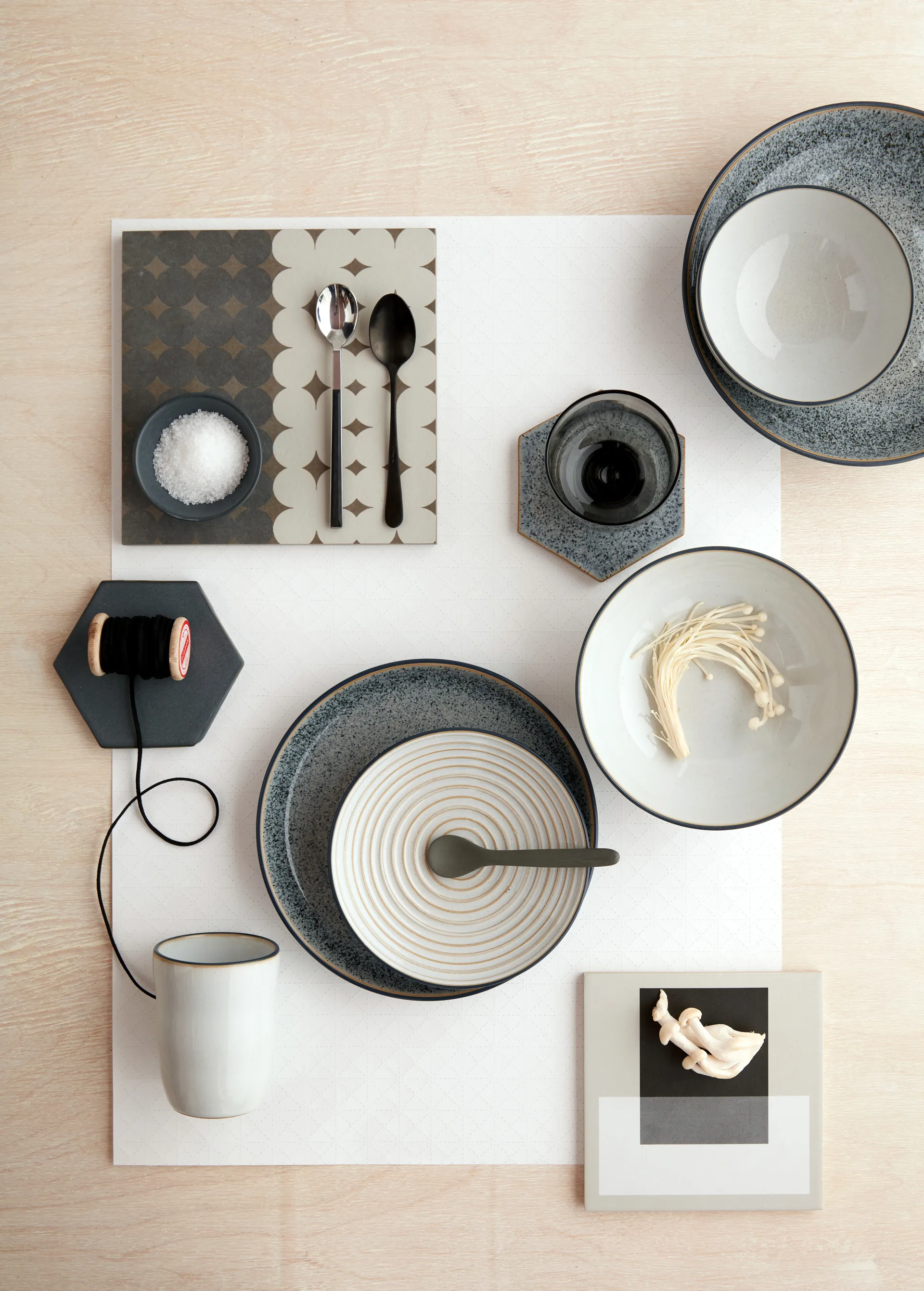 Studio Grey Teller 21cm 4er Pack, Granite Denby