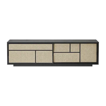 Air sideboard low - Schwarz, Rattan - Design House Stockholm