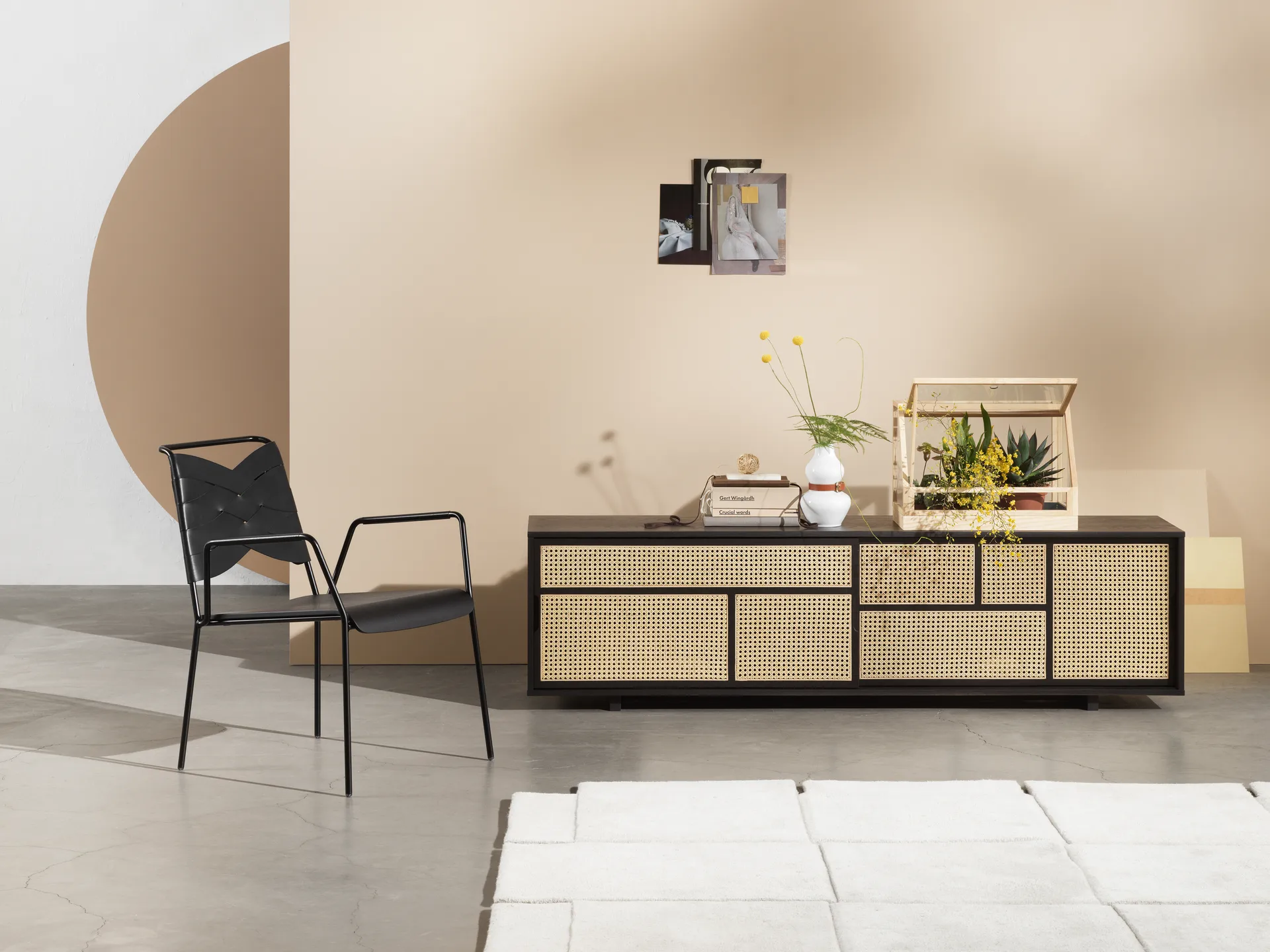 Air sideboard low, Schwarz, Rattan Design House Stockholm