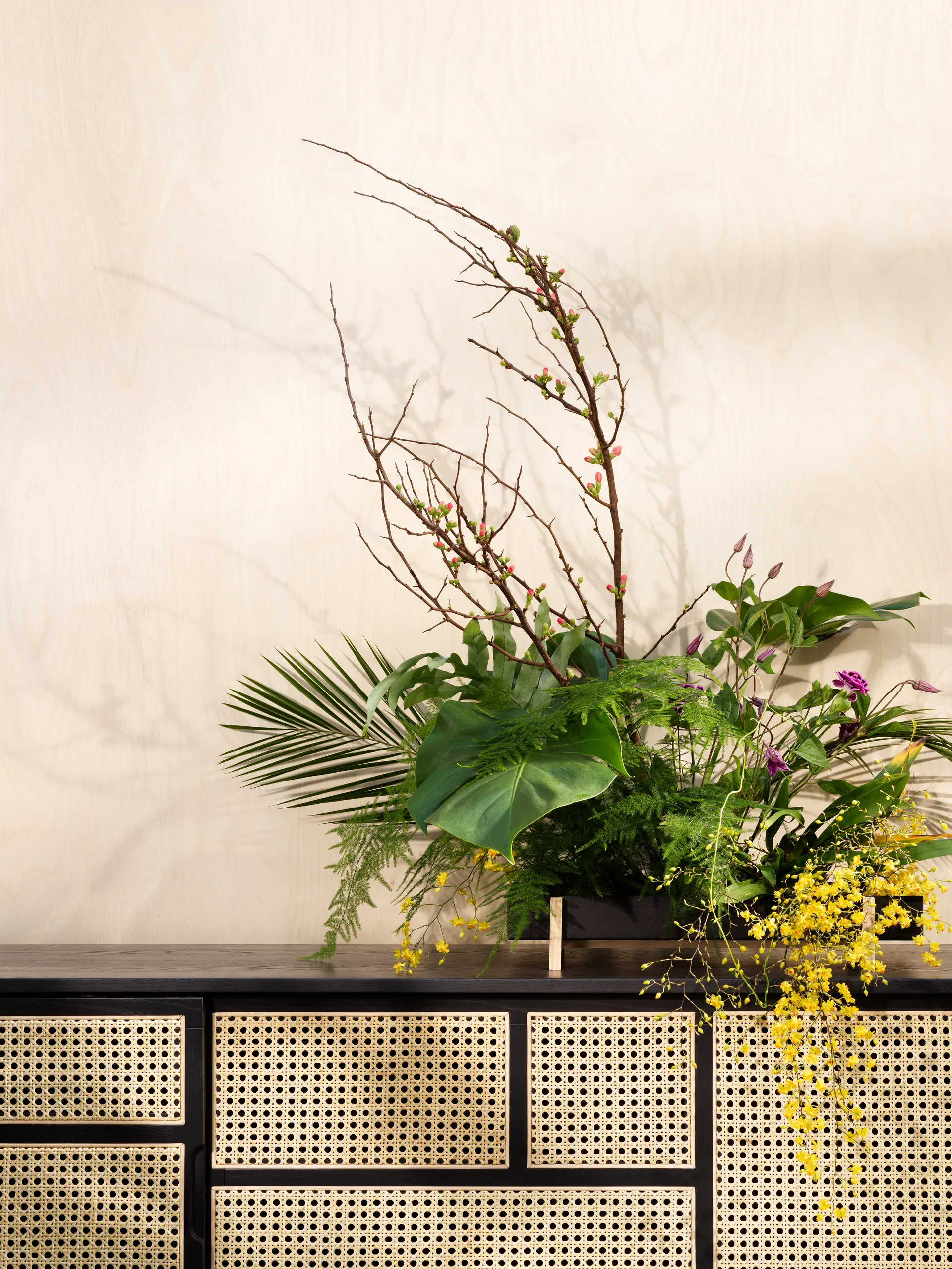 Air sideboard low, Schwarz, Rattan Design House Stockholm