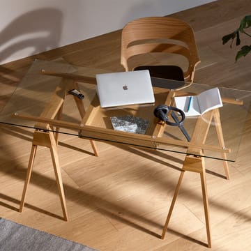 Arco Schreibtisch - Weiß lackiert, inkl. Schublade, Glasscheibe - Design House Stockholm