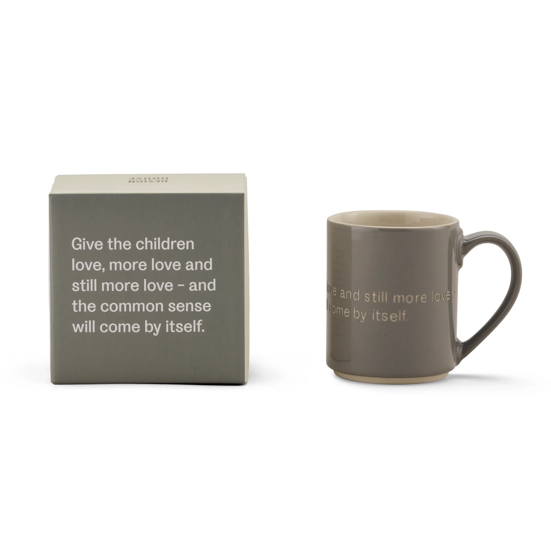 Astrid Lindgren Tasse, Give the children love, Grau-englisch Design House Stockholm