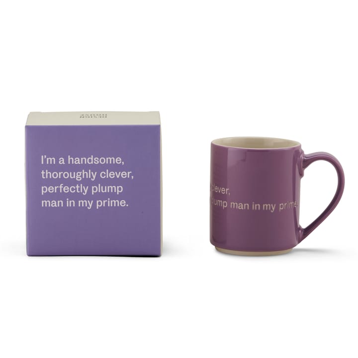 Astrid Lindgren Tasse, I am handsome, Lila-englisch Design House Stockholm