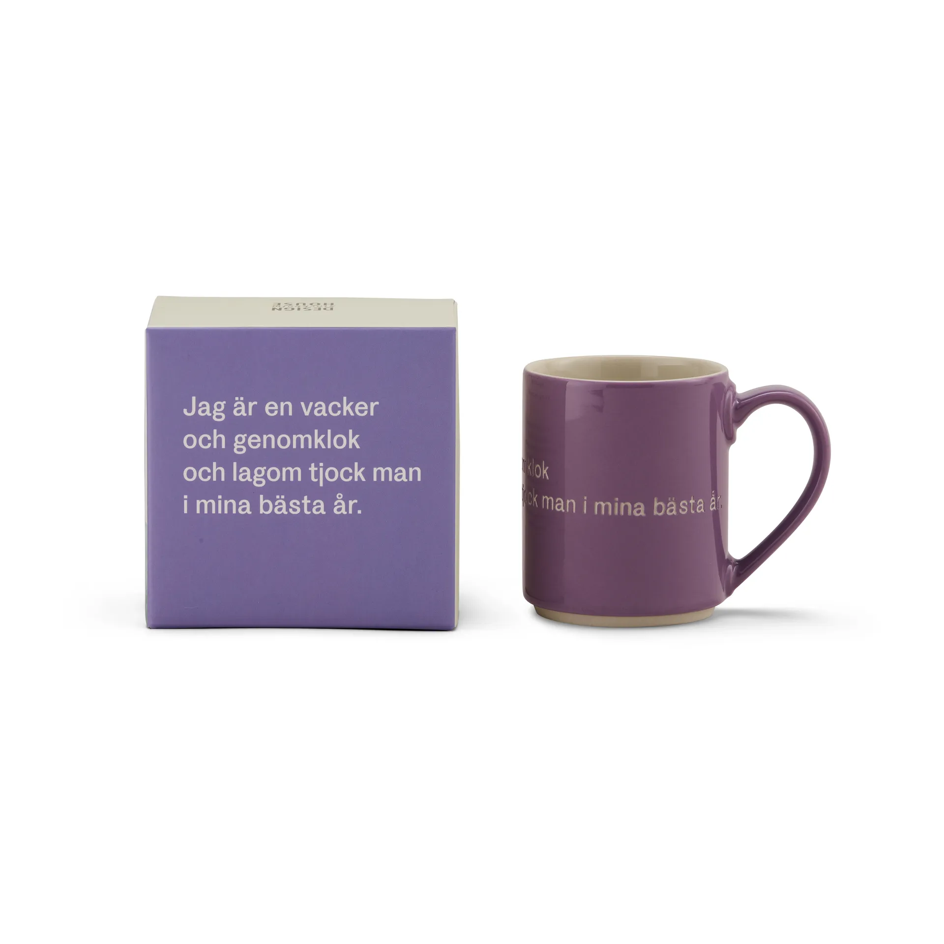 Astrid Lindgren Tasse, I am handsome, Lila-schwedisch Design House Stockholm