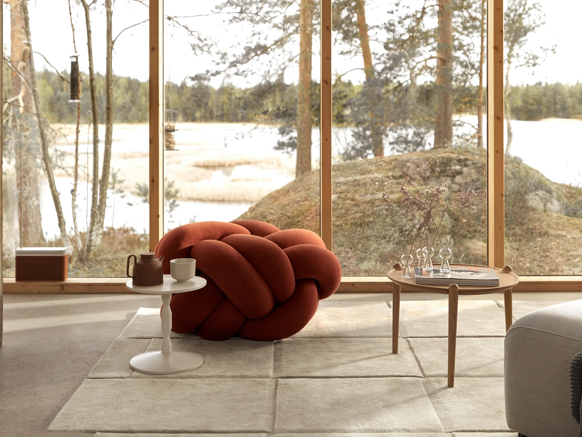 Basket Teppich beige, 180 x 180cm Design House Stockholm