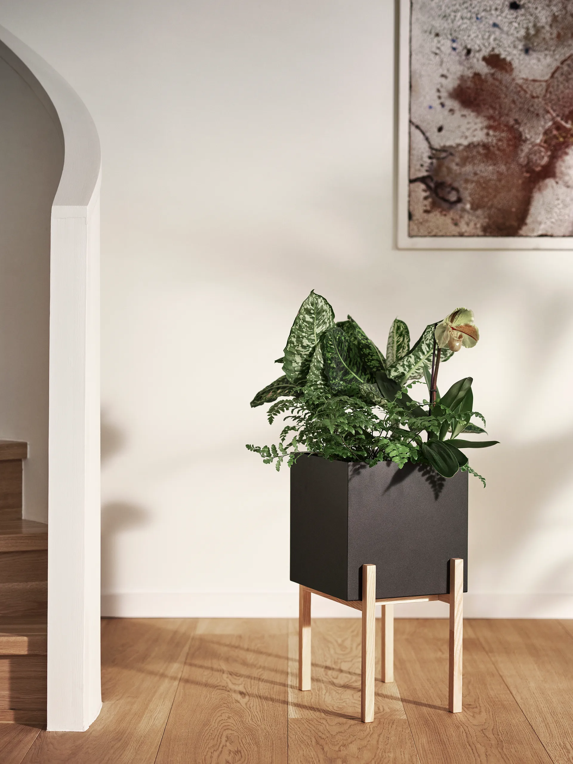 Botanic pedestal Blumentopf, Schwarz-Esche Design House Stockholm
