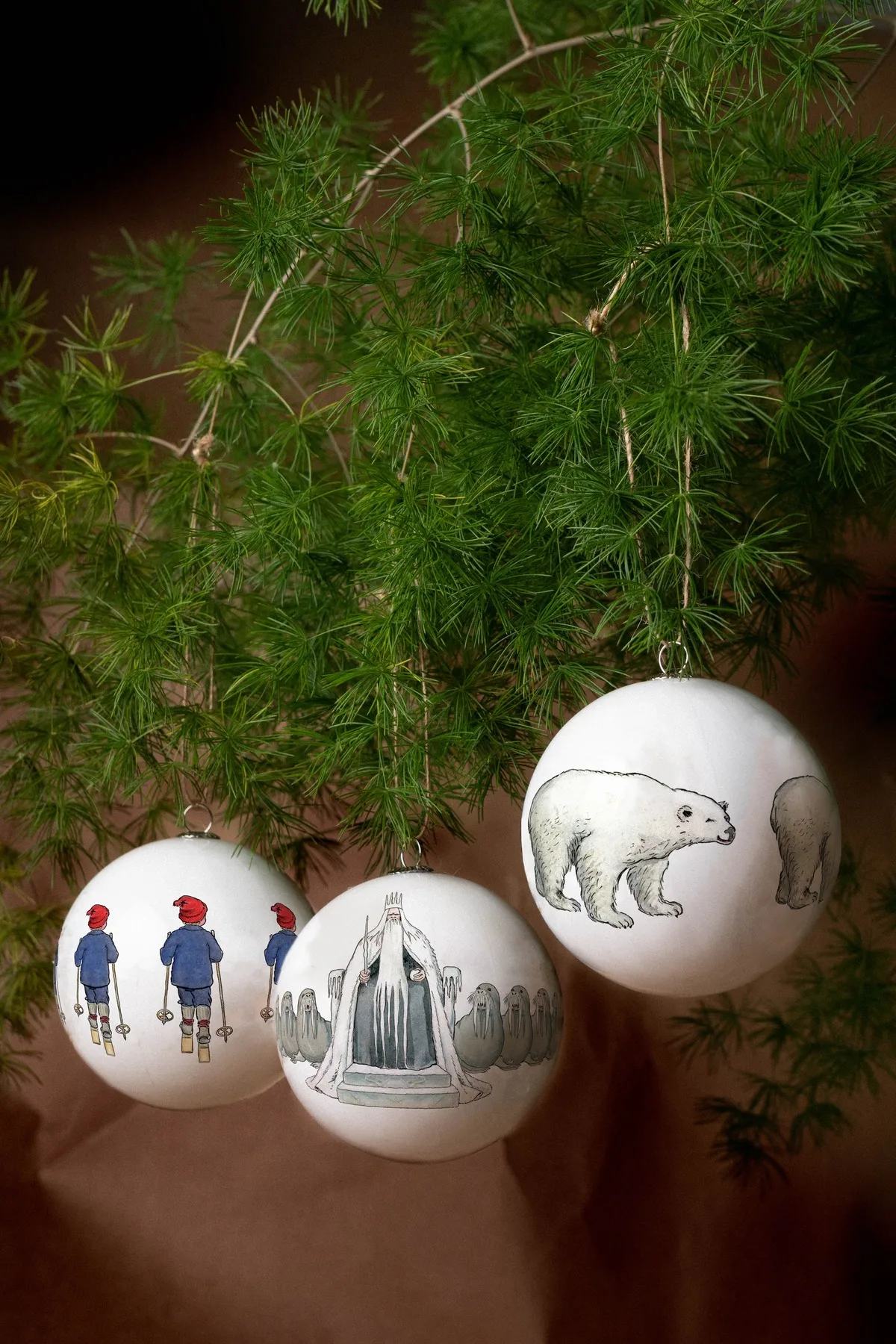Elsa Beskow Weihnachtsbaumkugeln 3er Pack, King Winter Design House Stockholm