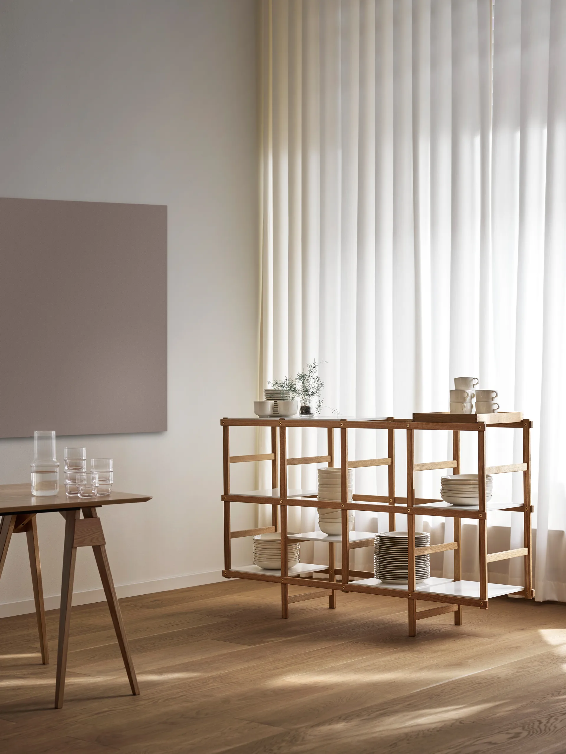 Frame Wandregal M 154cm, Eiche-weiß Design House Stockholm