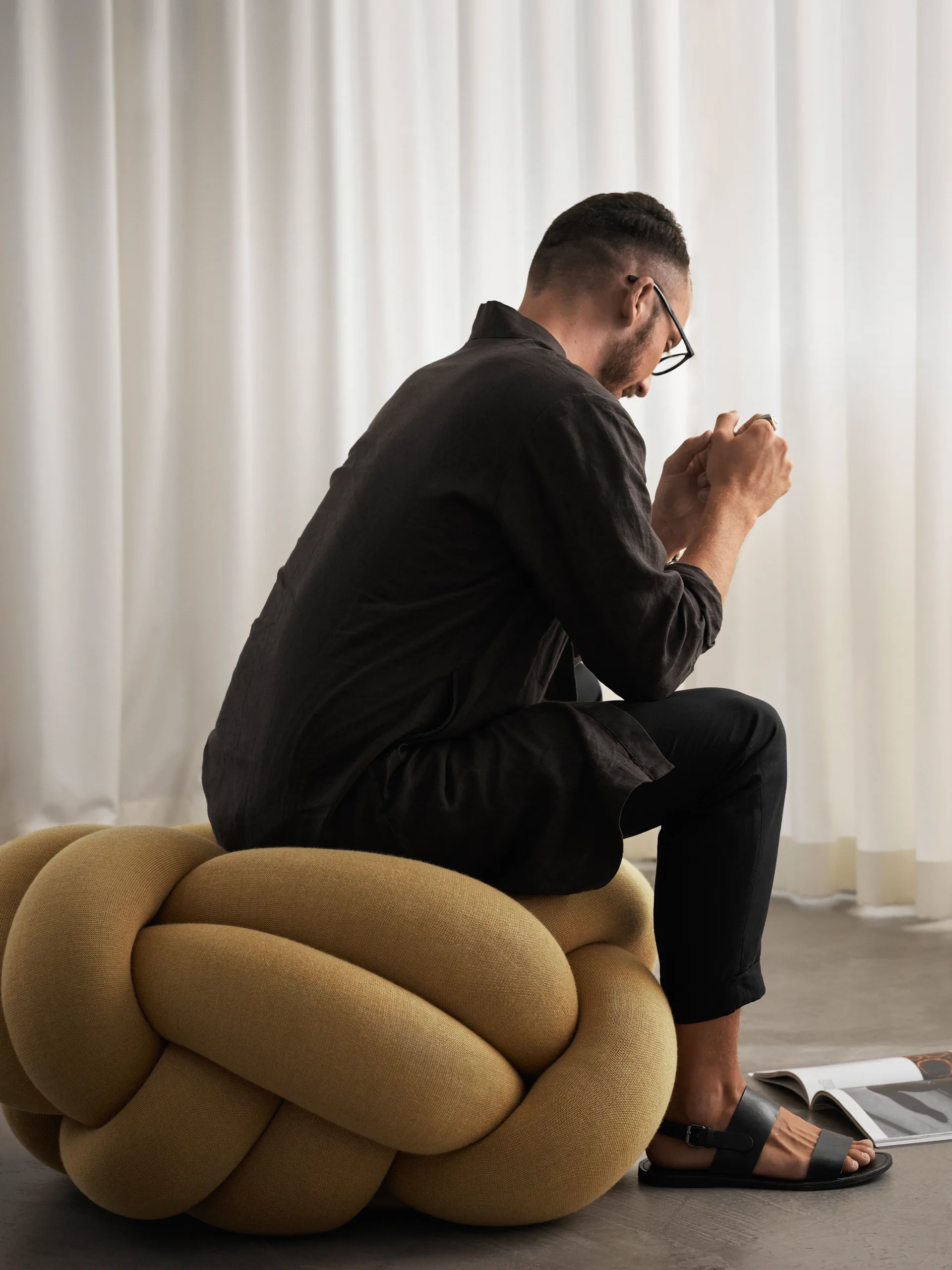 Knot Kissen XL, Yellow Design House Stockholm