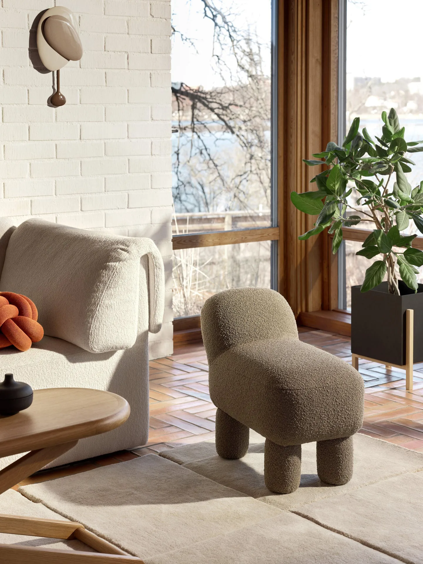 Lulu Pouf 36 x 65cm, Brown Design House Stockholm