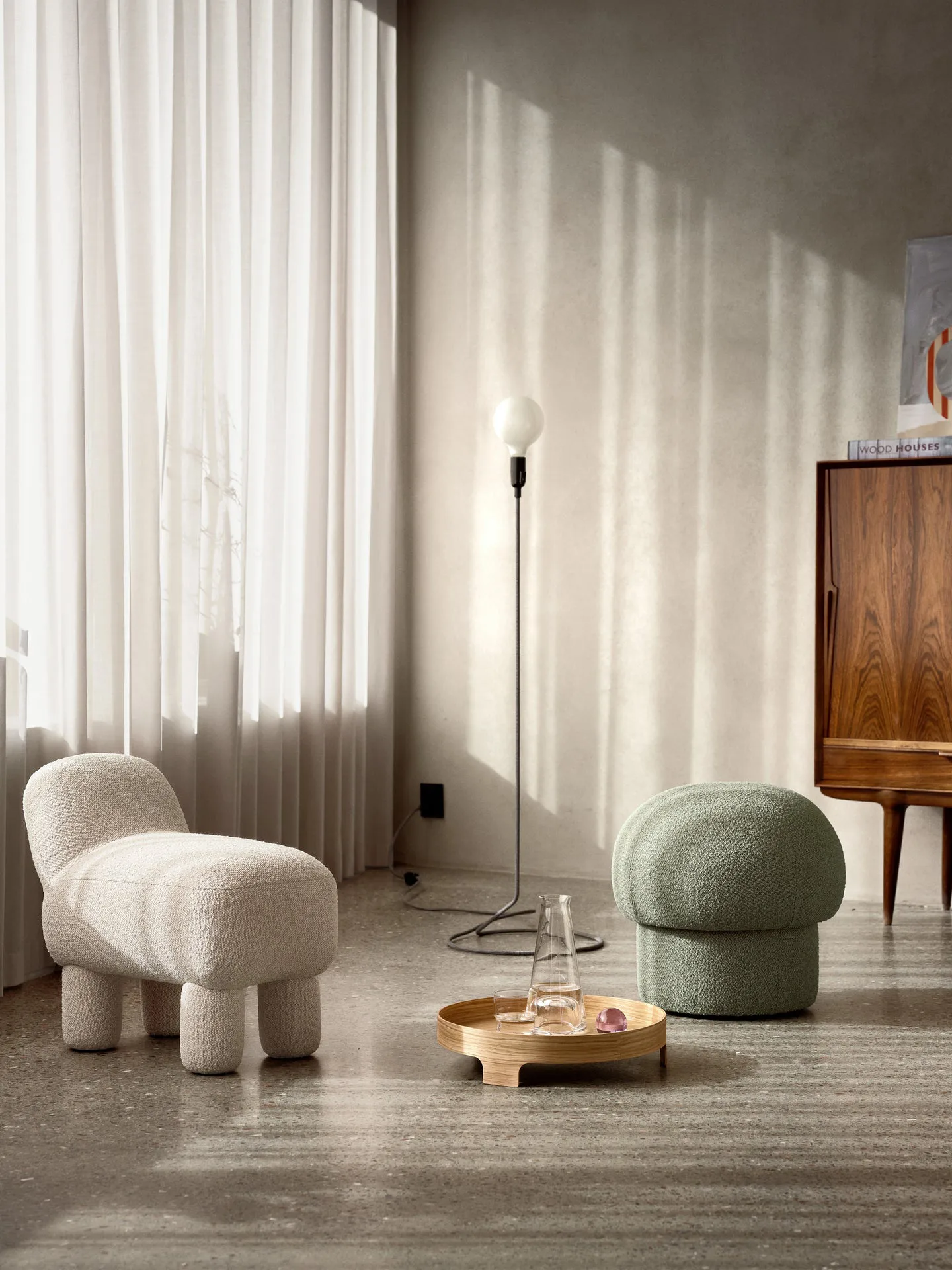 Lulu Pouf 36 x 65cm, Cream Design House Stockholm
