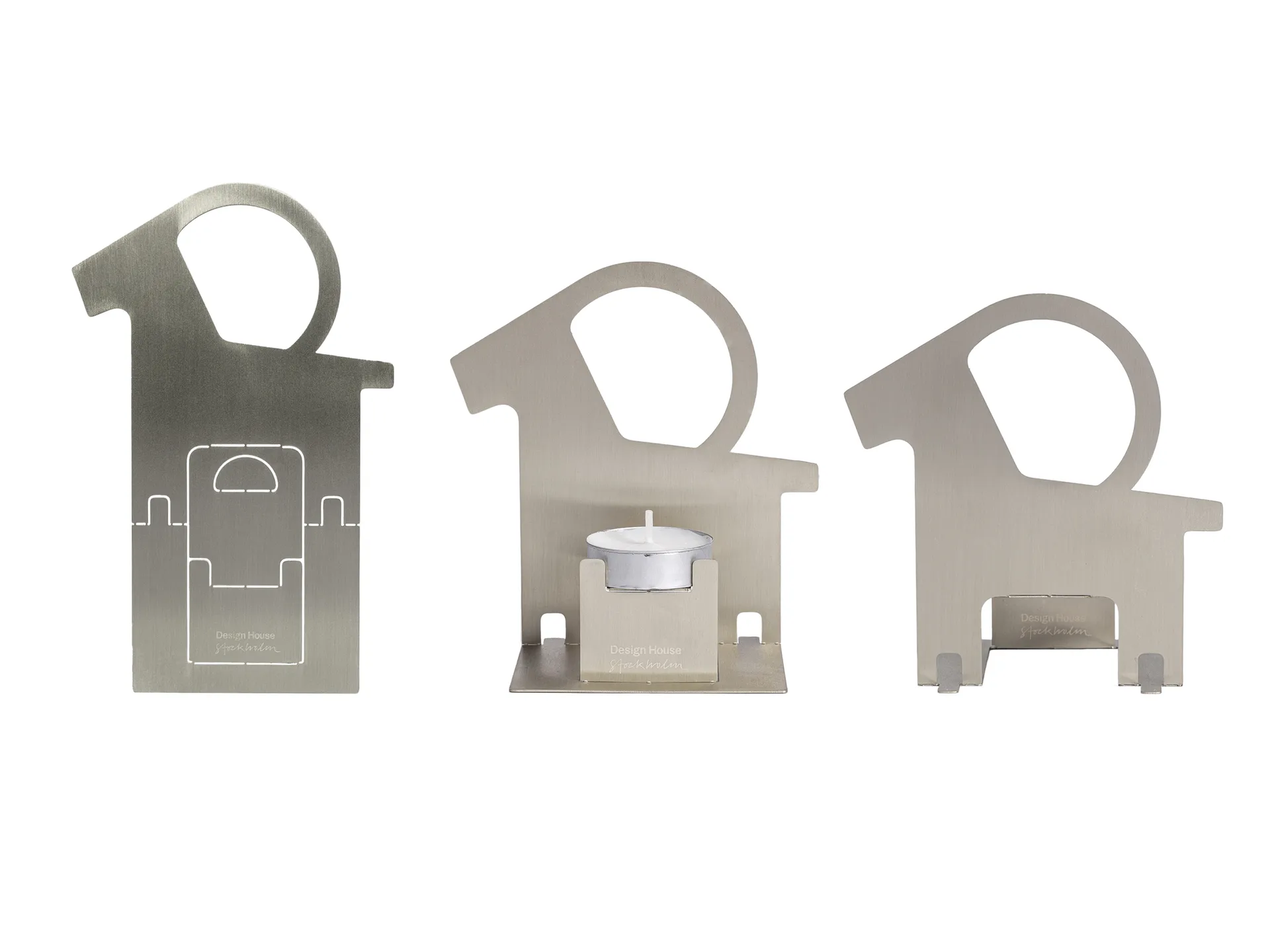Pop-up Teelichthalter Weihnachtsbock, Edelstahl Design House Stockholm