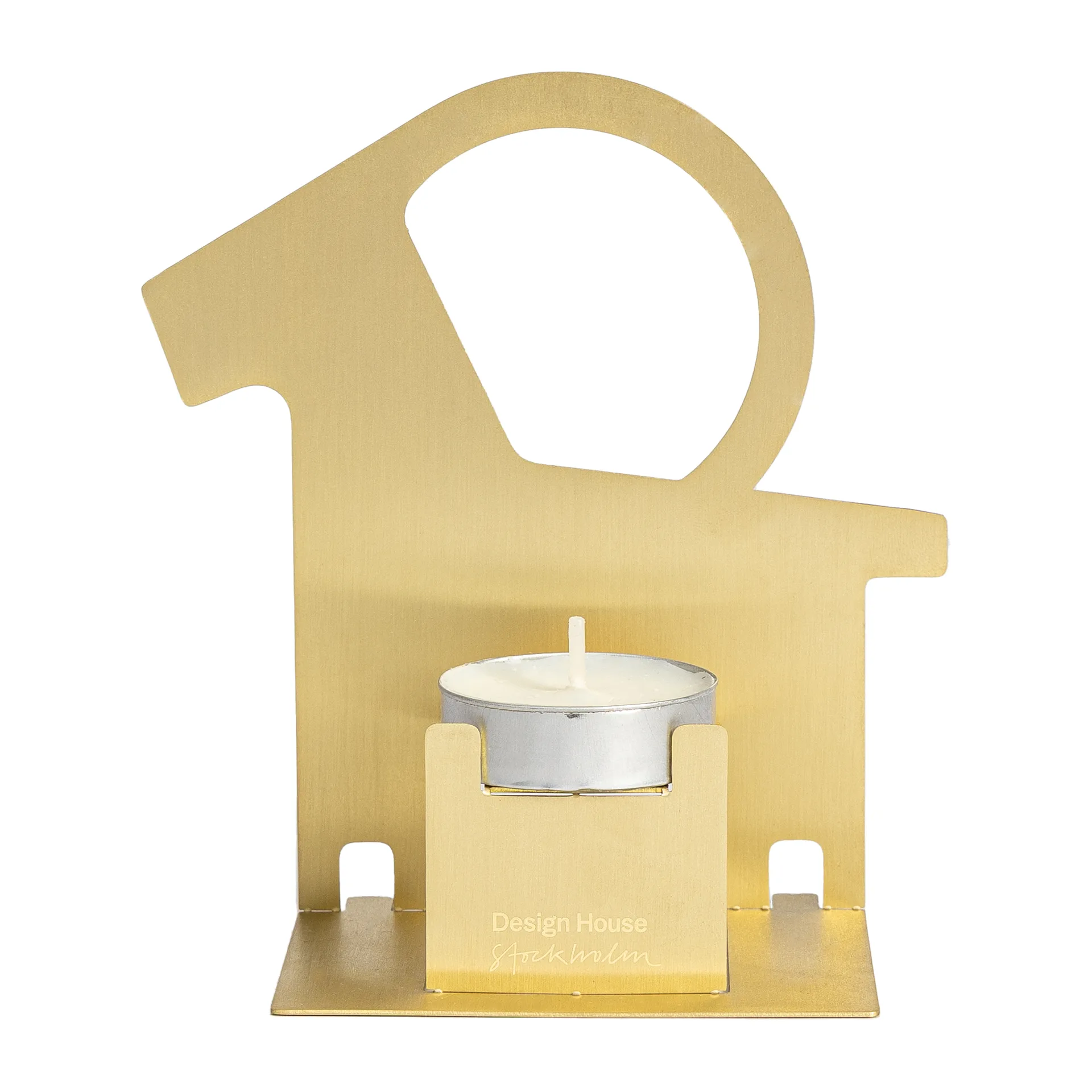 Pop-up Teelichthalter Weihnachtsbock, Messing Design House Stockholm