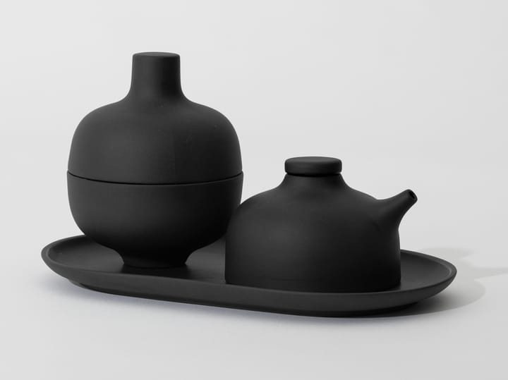 Sand Teller oval 12,5 x 20cm - Black clay - Design House Stockholm