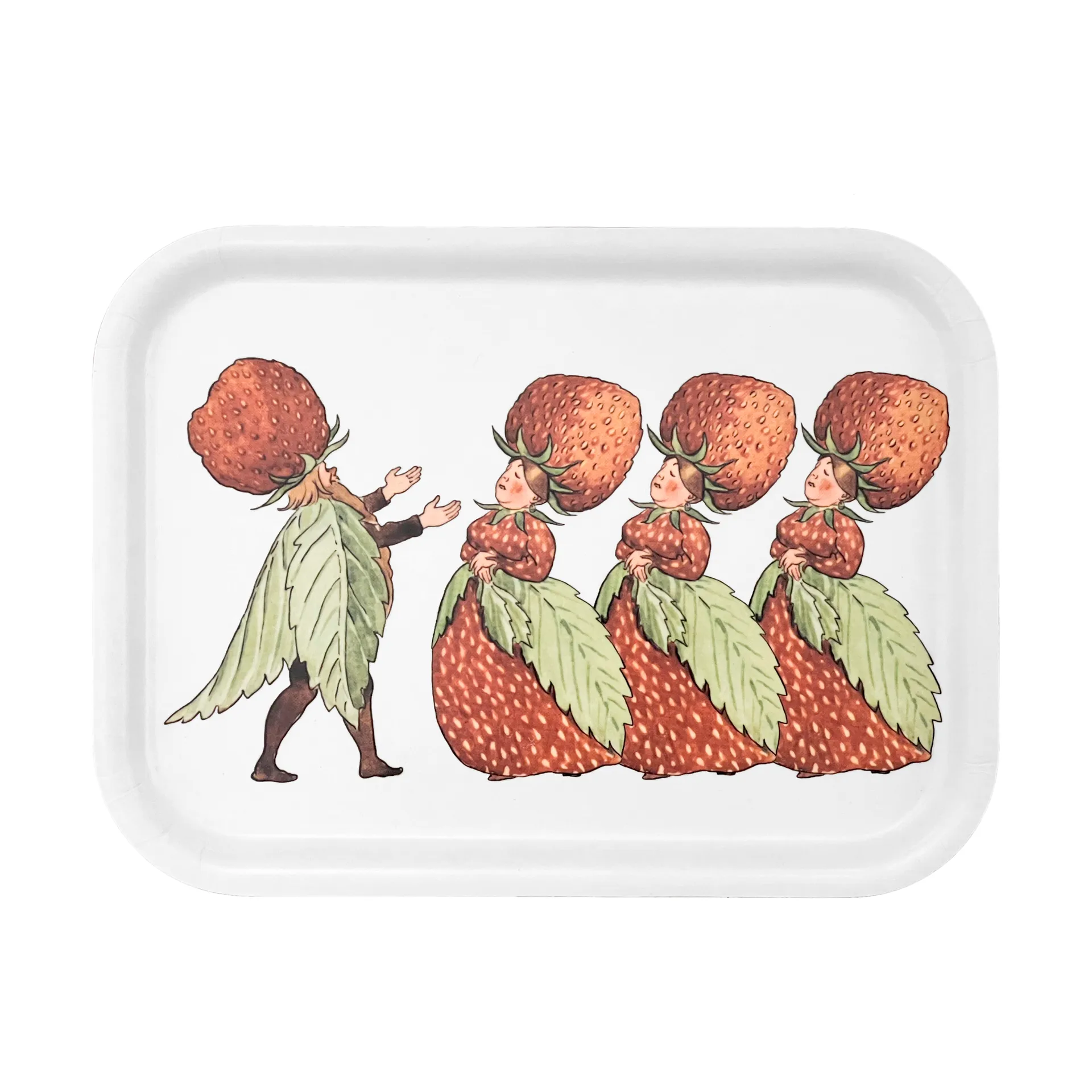 The Strawberry Family Tablett 20 x 27cm, White Design House Stockholm