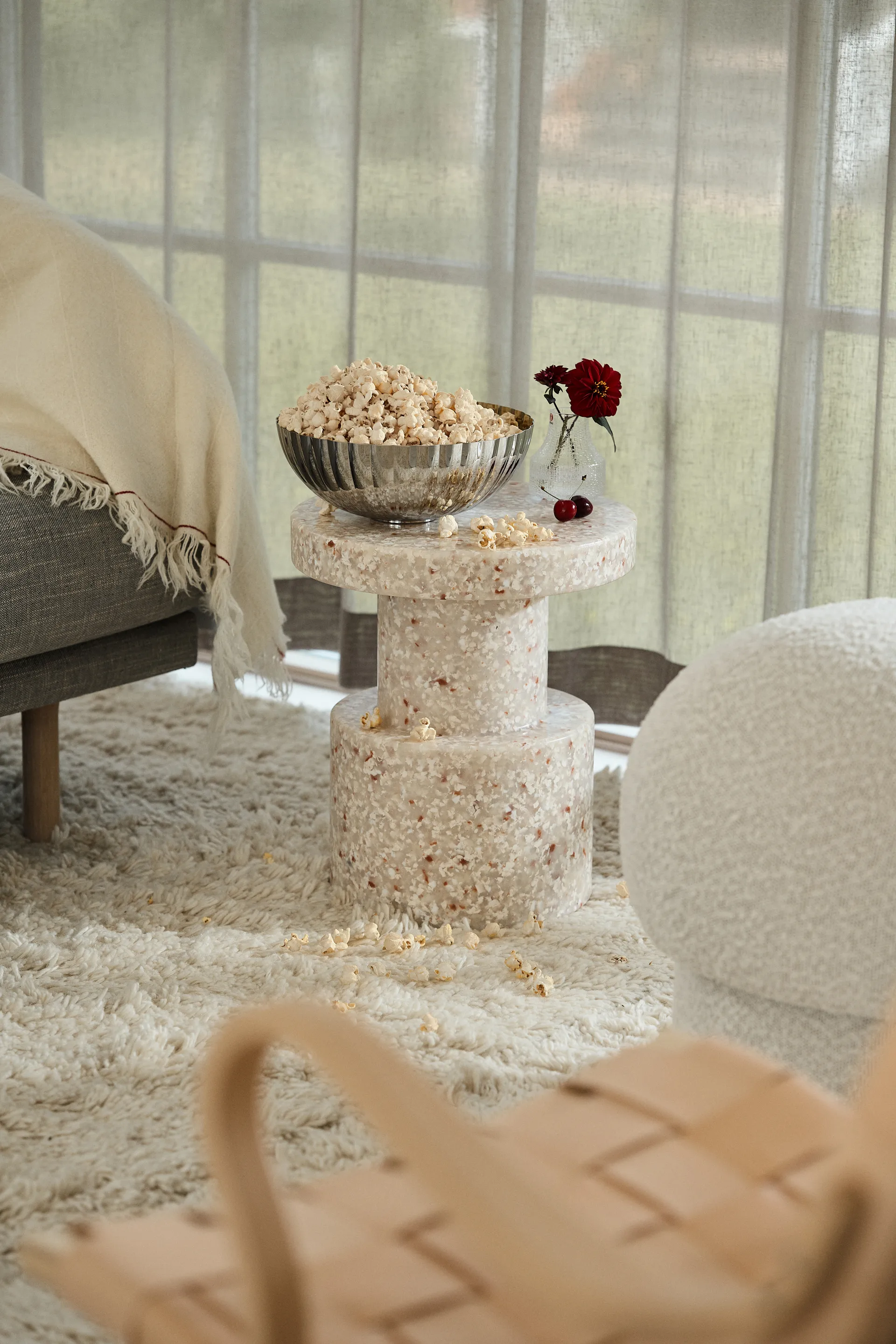 Uno Pouf Sitzkissen Ø50cm, Cream Design House Stockholm