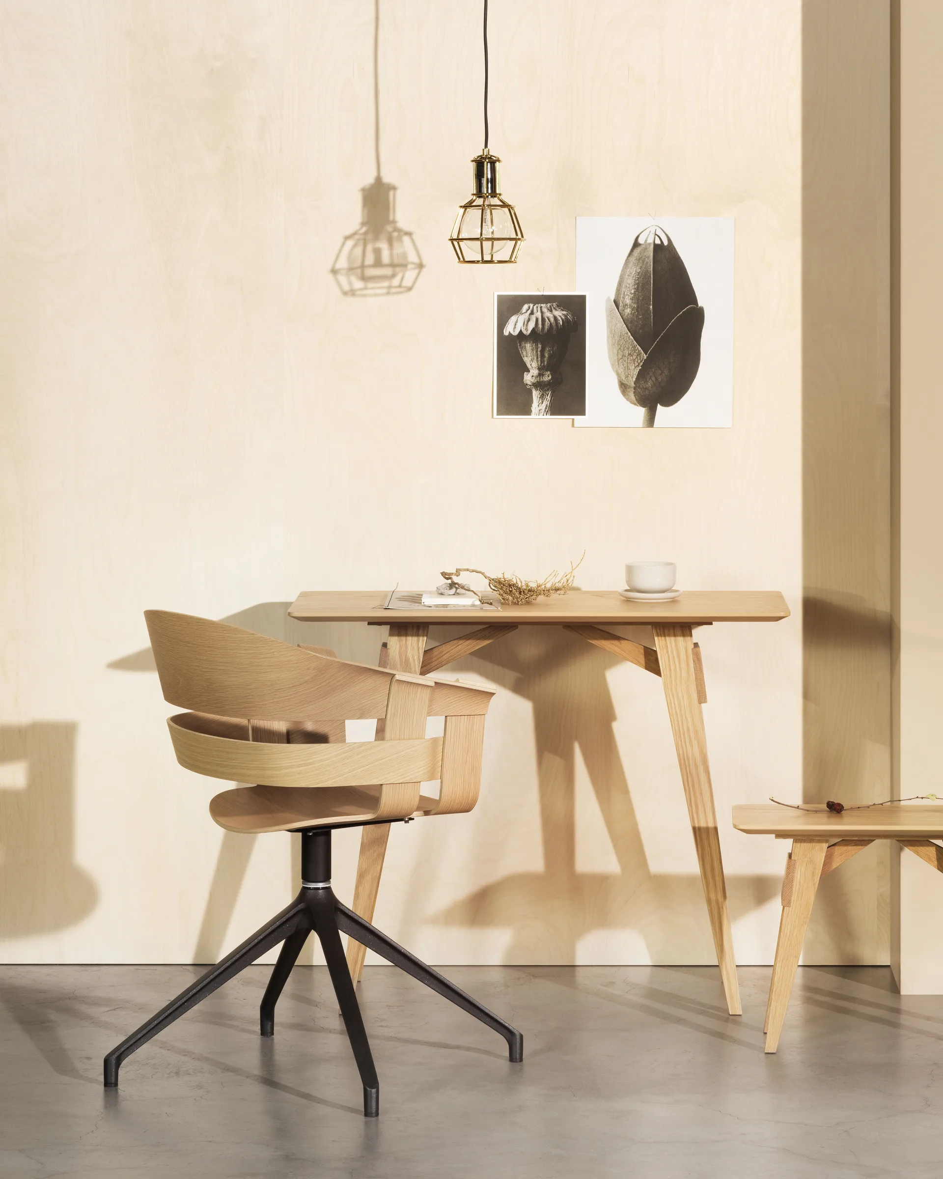 Wick Chair Bürostuhl, Eiche-graue Metallbeine Design House Stockholm