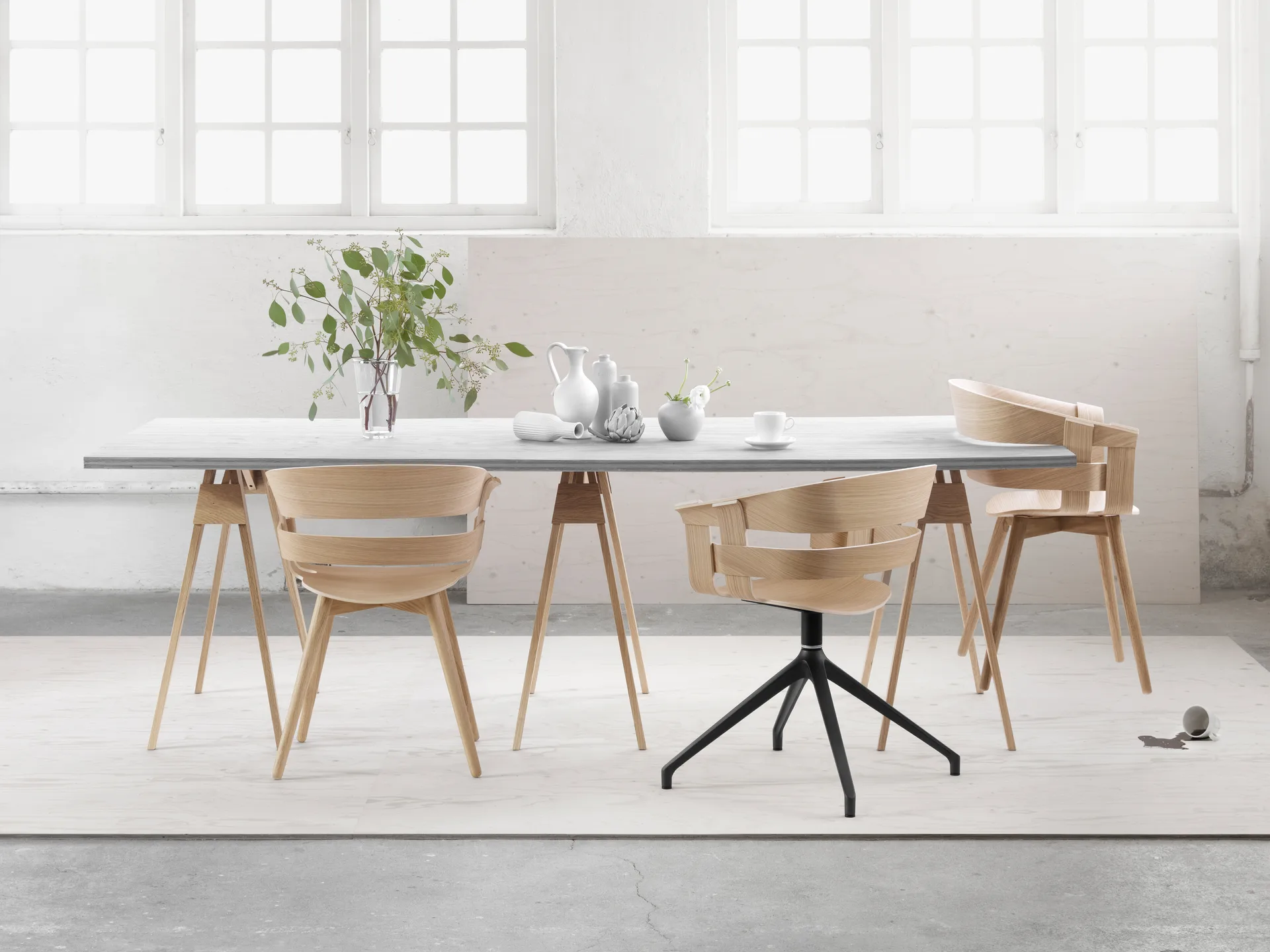 Wick Chair Bürostuhl, Eiche-graue Metallbeine Design House Stockholm