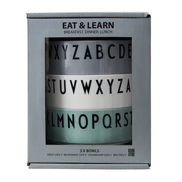 Breakfast Dinner Lunch Schale 3er Pack - Grün - Design Letters