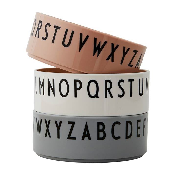 Breakfast Dinner Lunch Schale 3er Pack, Nude Design Letters