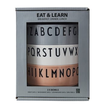 Breakfast Dinner Lunch Schale 3er Pack - Nude - Design Letters