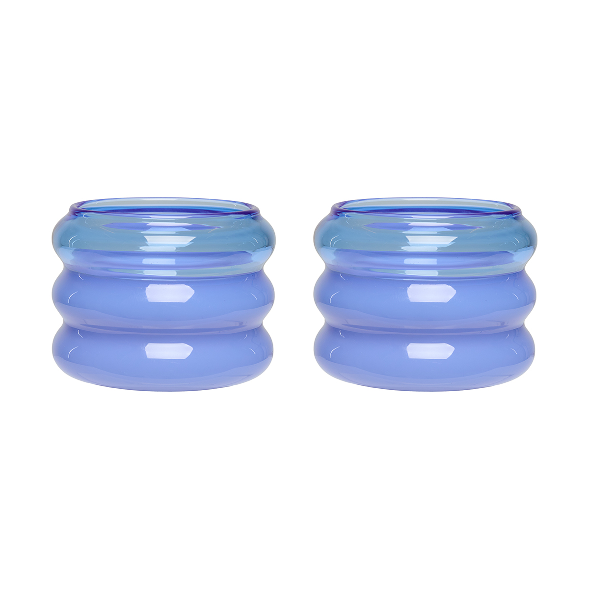Design Letters Bubble Kerzenhalter Ø5,6 cm 2er Pack Blue-milky blue