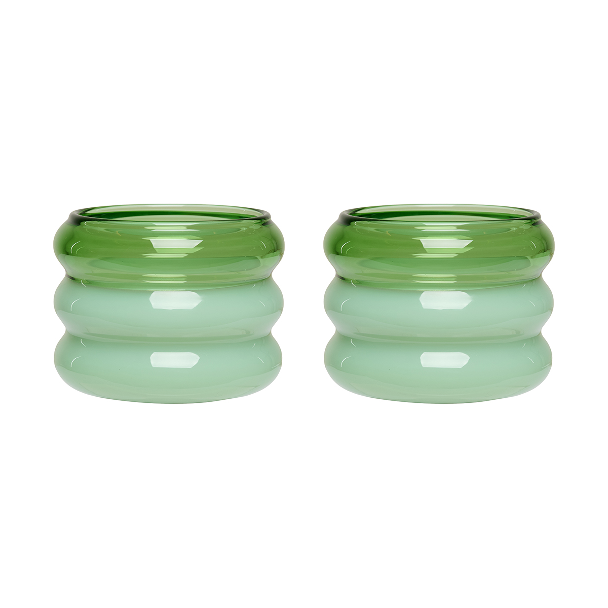 Design Letters Bubble Kerzenhalter Ø5,6 cm 2er Pack Green-milky green