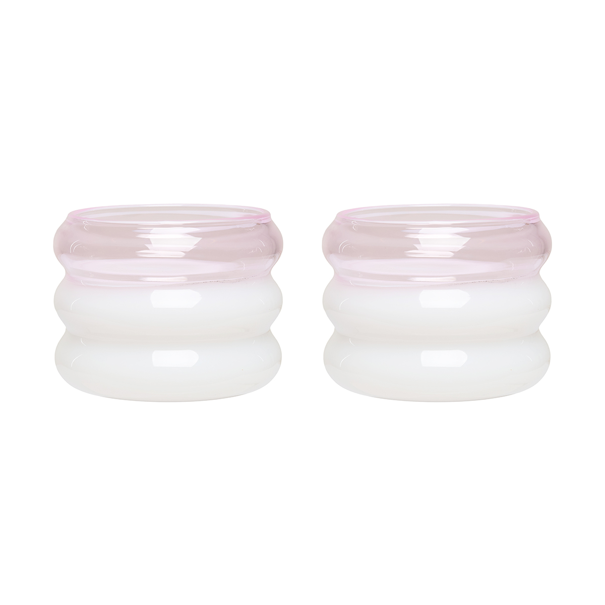 Design Letters Bubble Kerzenhalter Ø5,6 cm 2er Pack Milky white-pink
