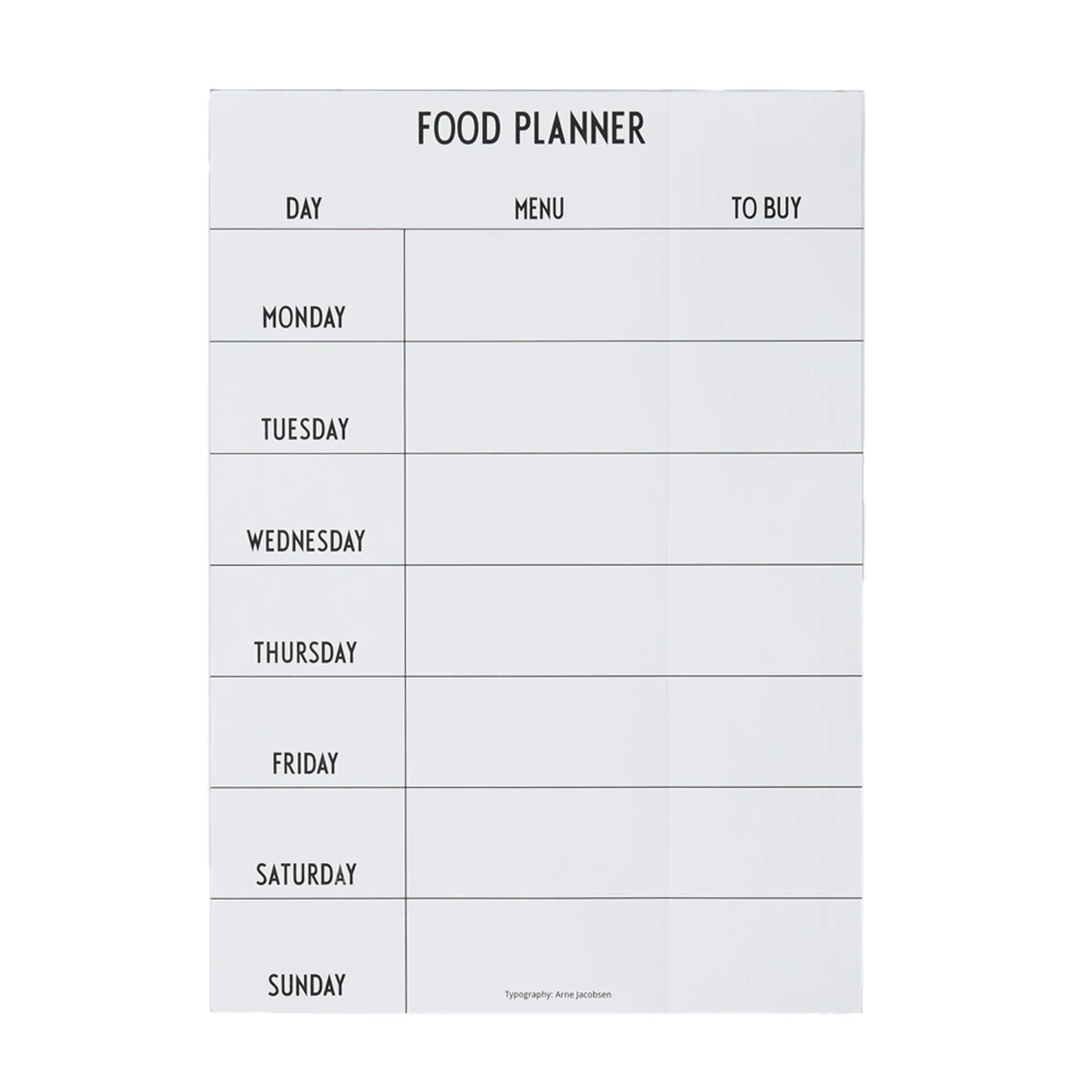 Design Letters Food Planner, Weiß Design Letters