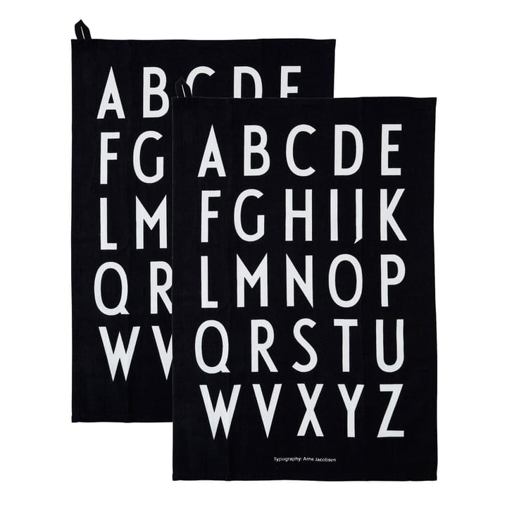 Design Letters Geschirrtuch 40 x 60cm 2er Pack - Schwarz - Design Letters