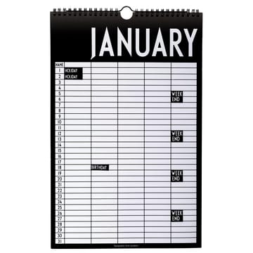 Design Letters Monatskalender - Black - Design Letters