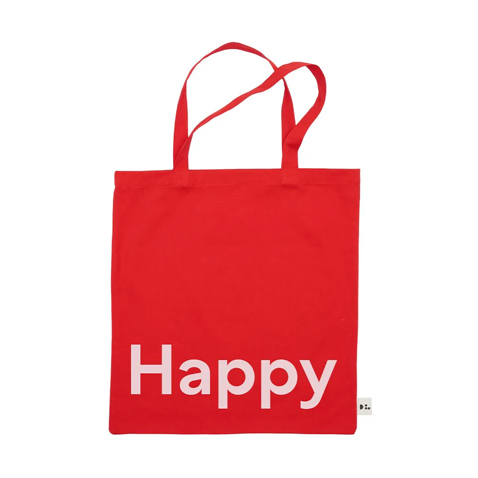 Design Letters Tote Bag Tasche, Happy-rot Design Letters