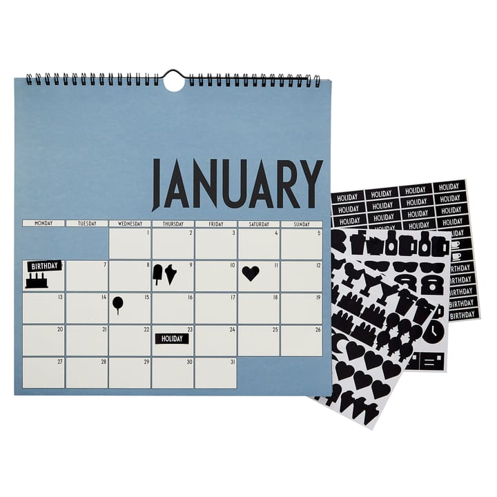 Design Letters Wandkalender 2020, Blau Design Letters