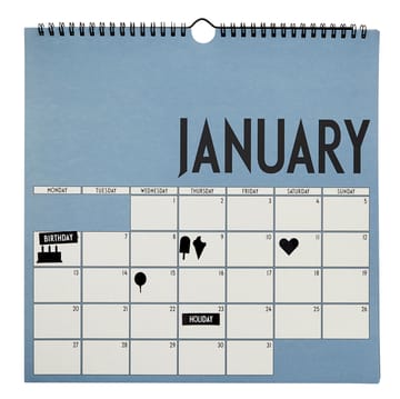 Design Letters Wandkalender 2020 - Blau - Design Letters