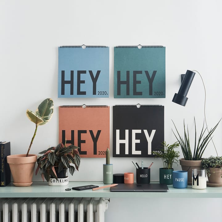 Design Letters Wandkalender 2020, Blau Design Letters