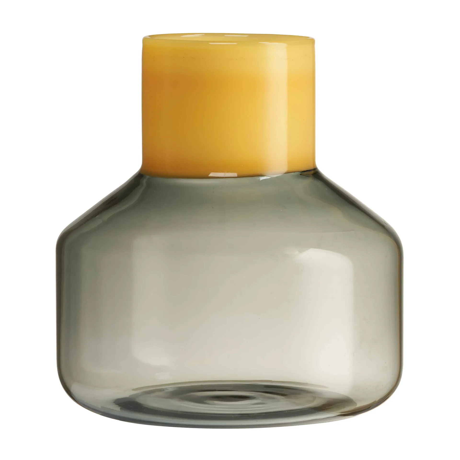 Generous Vase medium Ø13cm, Milky yellow-smoke Design Letters