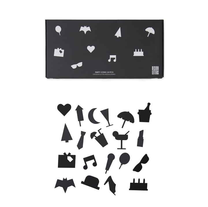 Party icons für Message Board 20 Teile - Schwarz - Design Letters