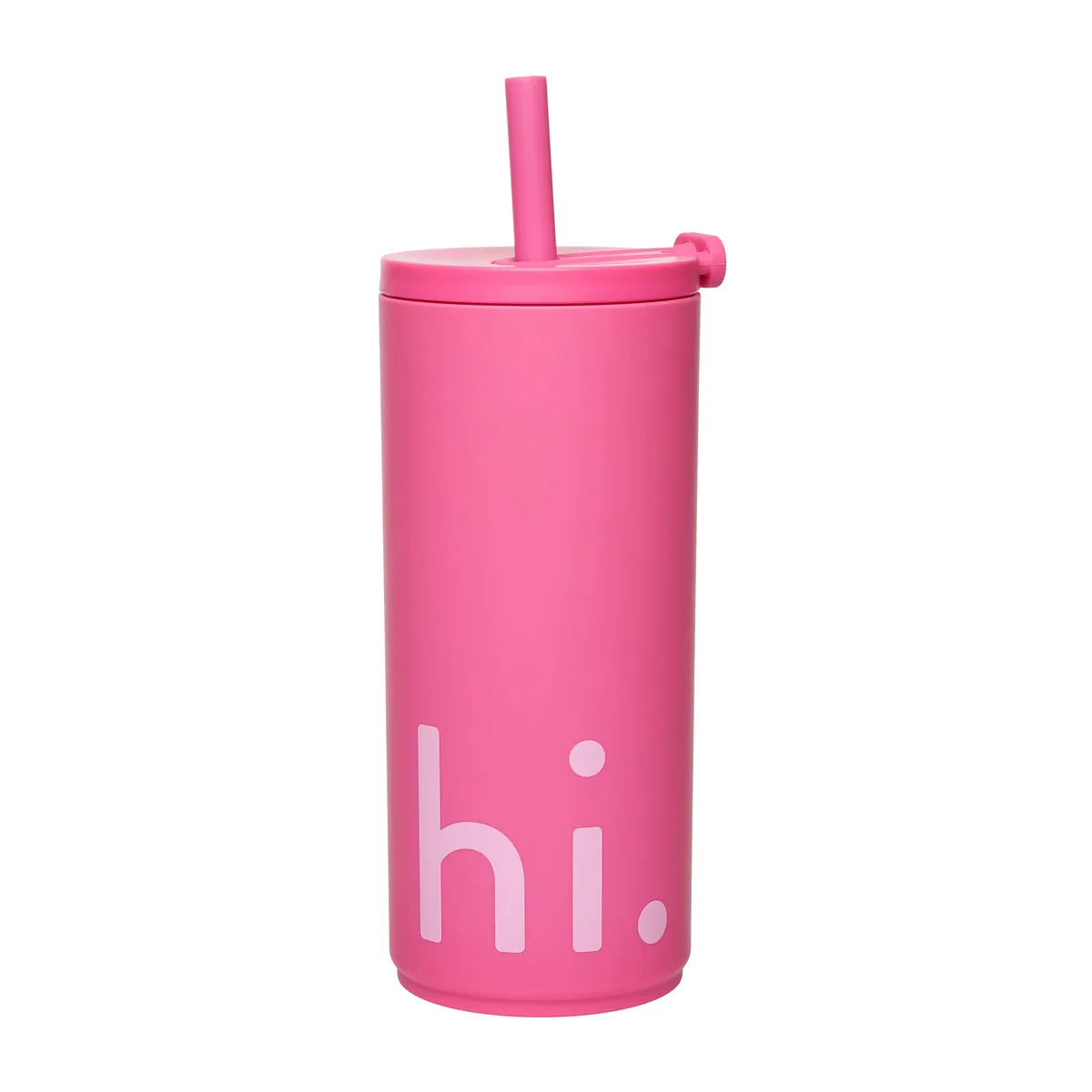 Design Letters Travel Life Thermosbecher mit Strohhalm 50cl Hi-cherry pink