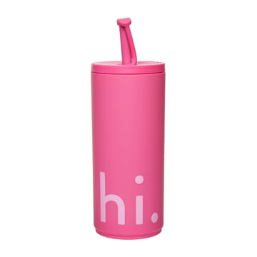 Travel Life Thermosbecher mit Strohhalm 50cl - Hi-cherry pink - Design Letters