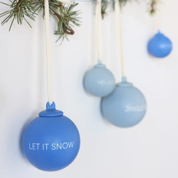 XMAS Stories Weihnachtskugel Ø4 cm 4 Teile - Cobalt blue-light blue - Design Letters