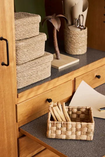 Emil quadratischer Korb mit Deckel 3-teilig - Natural - Dixie