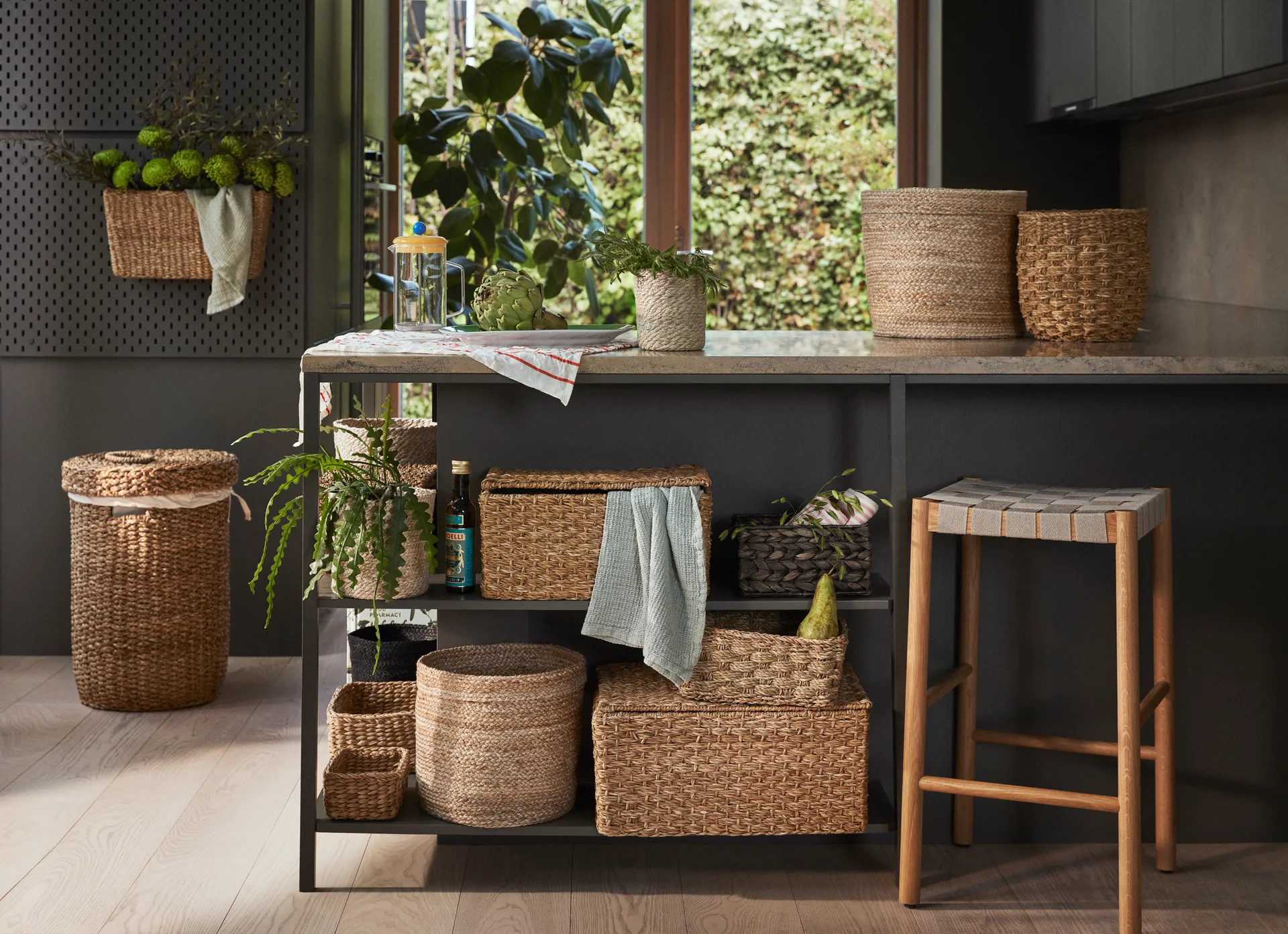 Esther Verwahrungskorb mit Deckel 3 Teile, Natural Dixie