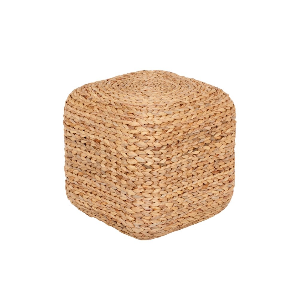 Dixie Lily Pouf Natur, Wasserhyazinthe, quadratisch