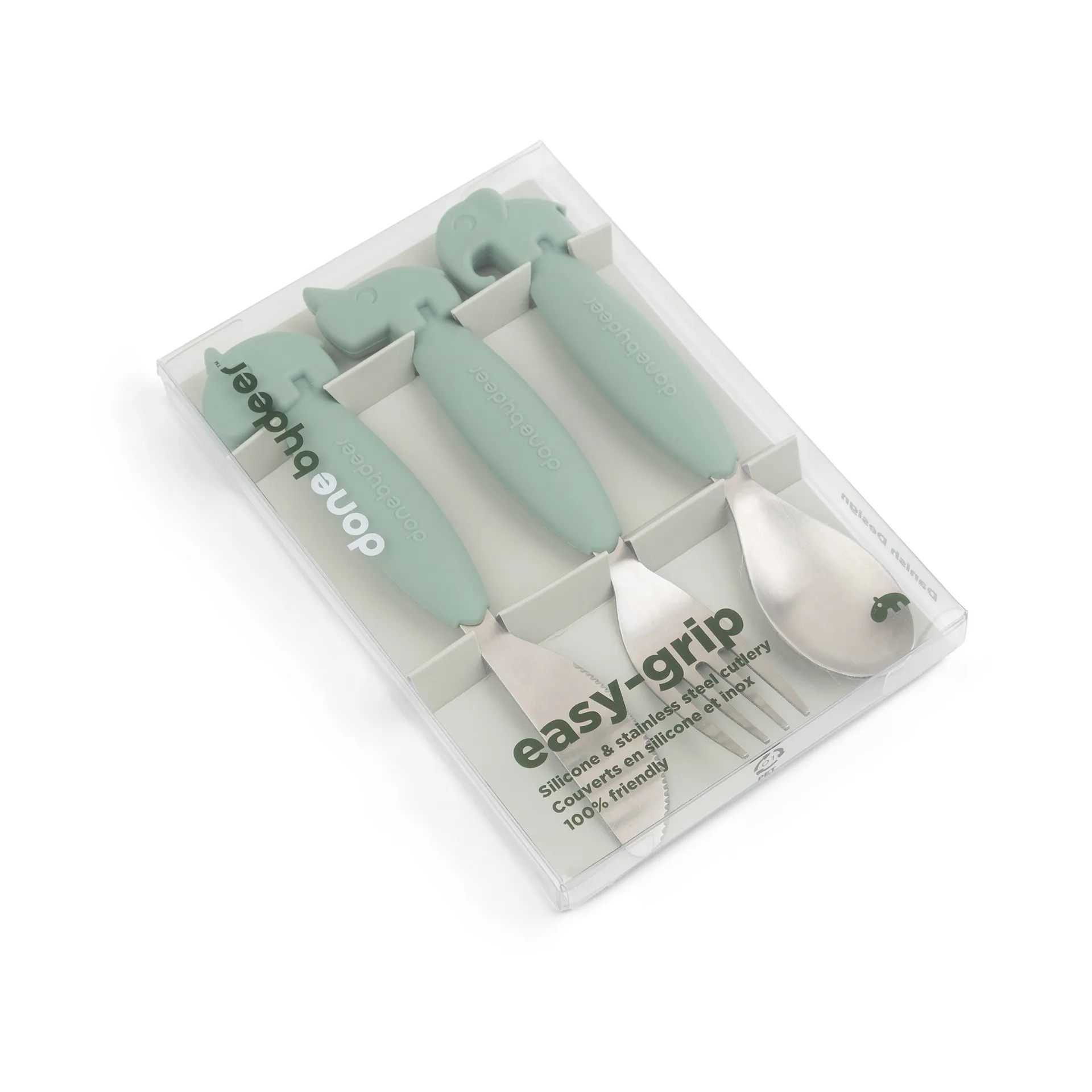 Deer Friends Easy-grip Besteckset 3 Teile, Green Done by deer