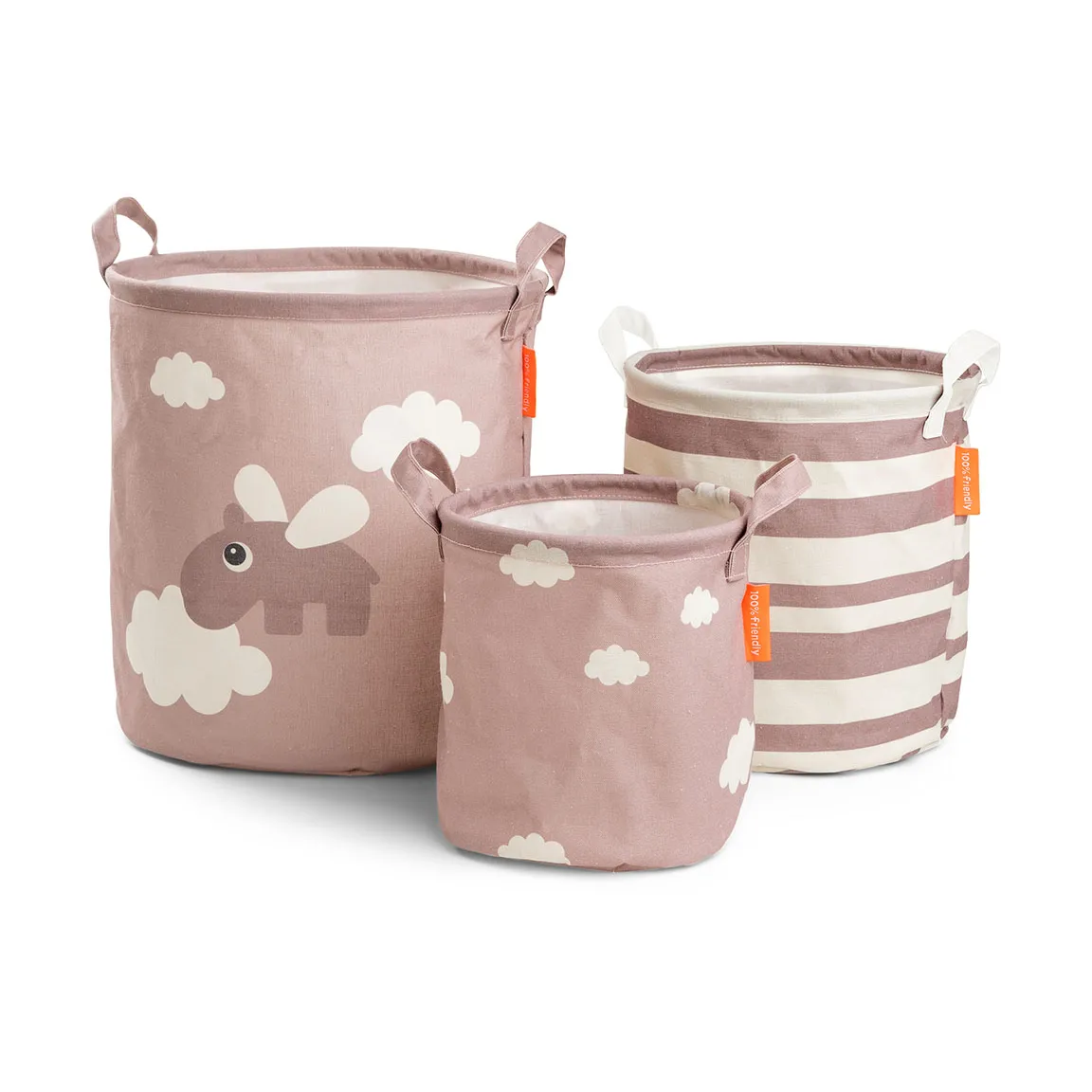 Happy Clouds Aufbewahrungskorb 3 Teile, Powder Done by deer