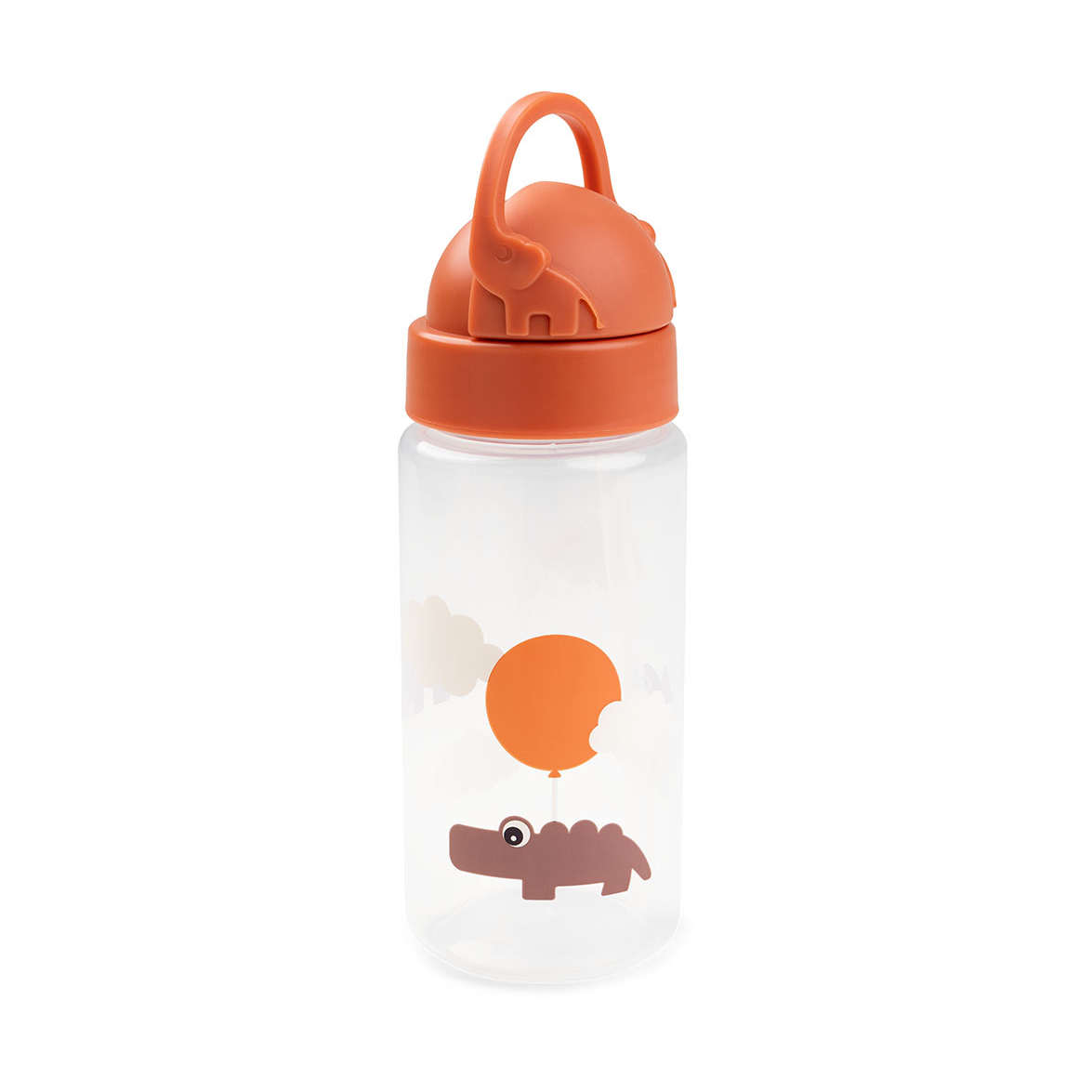 Done by deer Happy Clouds Flasche mit Strohhalm Papaya