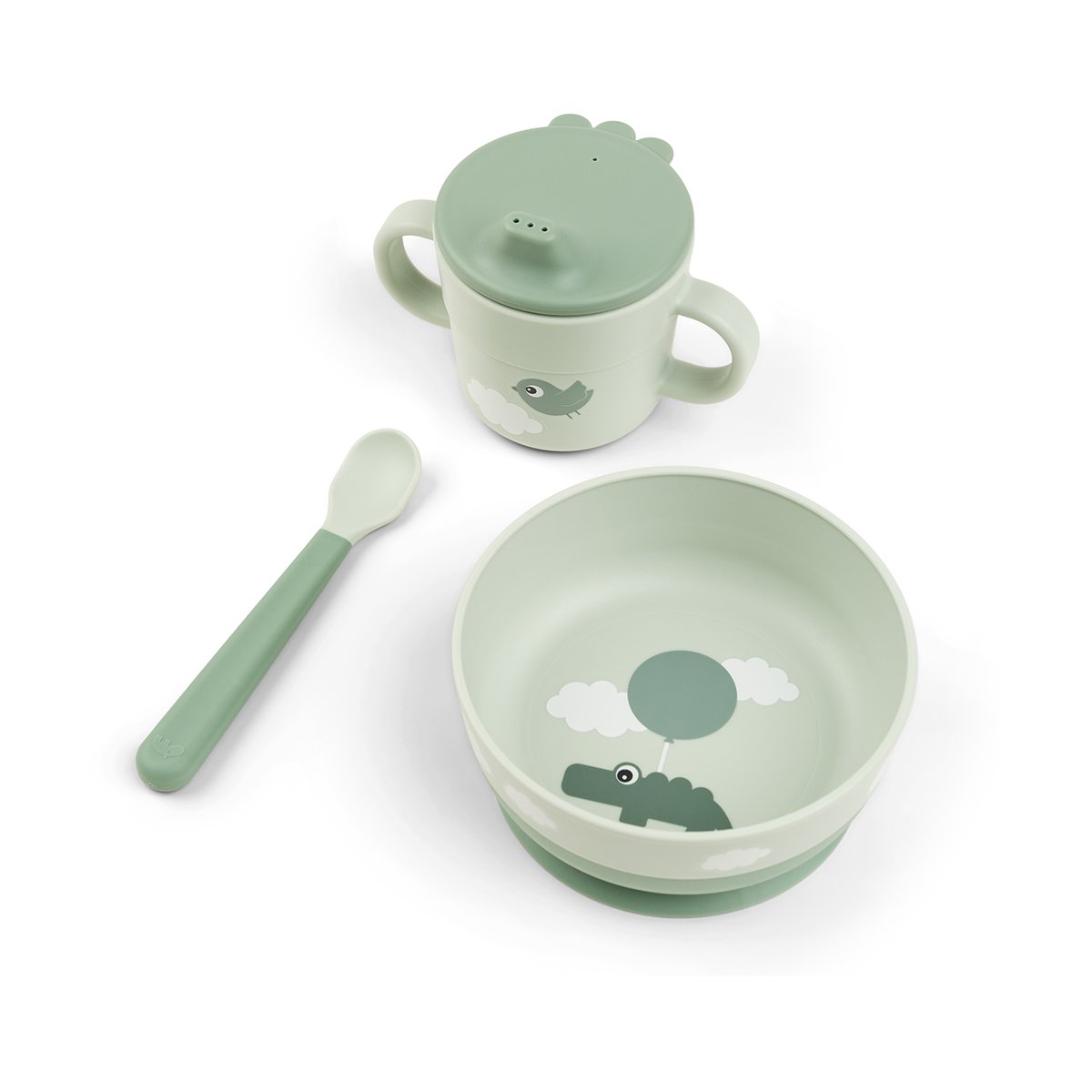 Done by deer Happy Clouds foodie First Meal Servierset 3 Teile Green