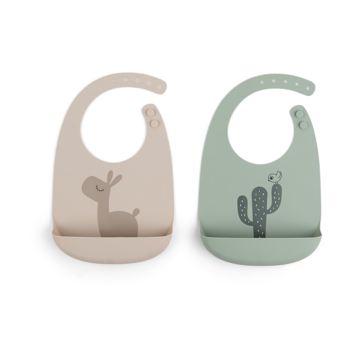 Done by deer Lalee Lätzchen 2er-Pack Sand-green